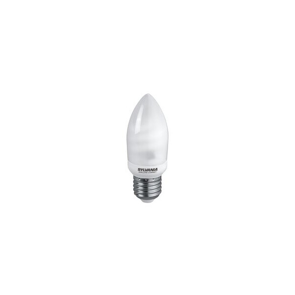 Ampoule fluocompacte E27 Sylvania Mini-Lynx Candle 7W 2700K 300lm - Sylvania - 0031479