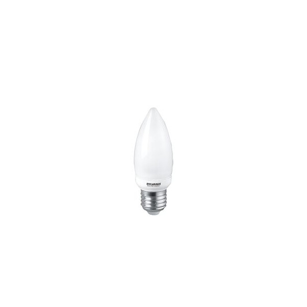 Ampoule fluocompacte E27 Sylvania Mini-Lynx Candle 9W 2700K 405lm - Sylvania - 0031485