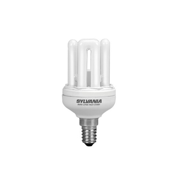 Ampoule fluocompacte E14 Sylvania Mini-Lynx Fast-Start 11W 827 2700K 600lm - Sylvania - 0035106