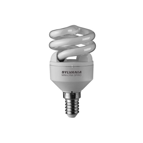 Ampoule fluocompacte E14 Sylvania Mini Lynx Spirale 9W 827 2700K 405lm - Sylvania - 0035219