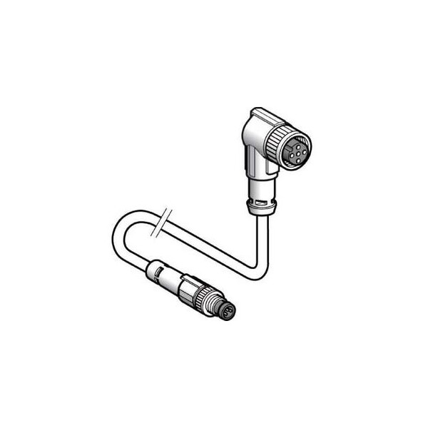 RALLONGE PUR-M8 M12-3C-1M CONNECTEUR COUDE - Telemecanique Sensors - XZCR2712037T1