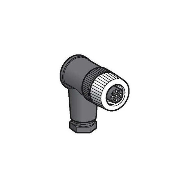 connecteur nu femelle, M12, 5 broches, angle droit presseétoupe Pg 7 - Telemecanique Sensors - XZCC12FCM50B