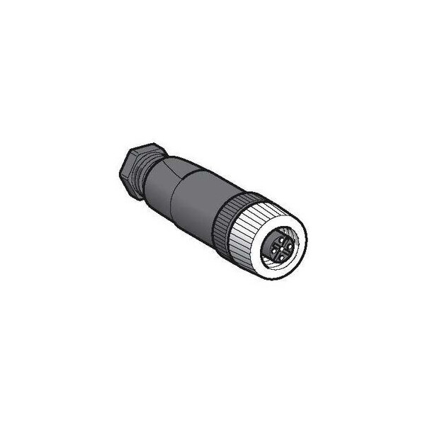 connecteur nu femelle, M12, 5 broches, droit presseétoupe Pg 7 - Telemecanique Sensors - XZCC12FDM50B