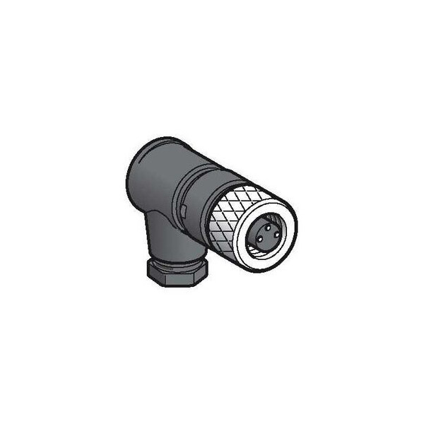 connecteur nu femelle, M8, 3 broches, angle droit presseétoupe M9,5 x 1 - Telemecanique Sensors - XZCC8FCM30S