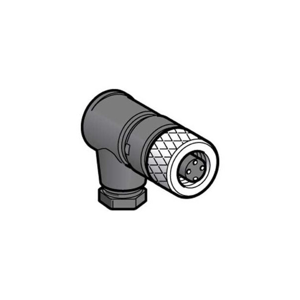 connecteur nu femelle, M8, 4 broches, angle droit presseétoupe M9,5 x 1 - Telemecanique Sensors - XZCC8FCM40S