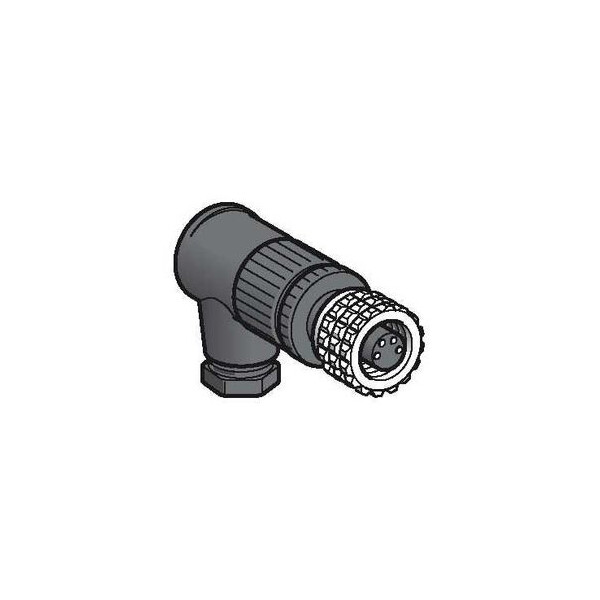 connecteur nu femelle, M8, 4 broches, angle droit presseétoupe M9,5 x 1 - Telemecanique Sensors - XZCC8FCM40V