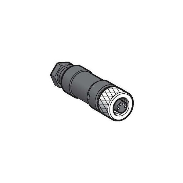 connecteur nu femelle, M8, 4 broches, droit presseétoupe M9,5 x 1 - Telemecanique Sensors - XZCC8FDM40S