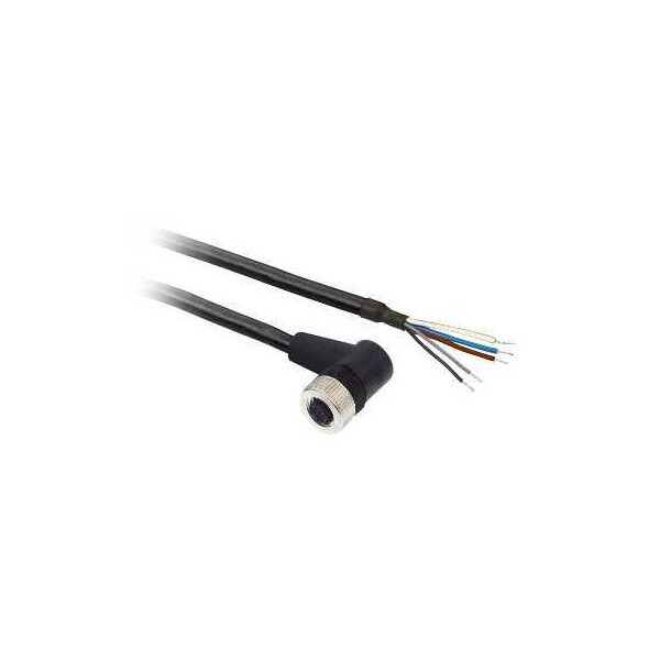 Prolongateur m12 femelle 5p 2m pur 90deg - Telemecanique Sensors - XZCP12V12L2