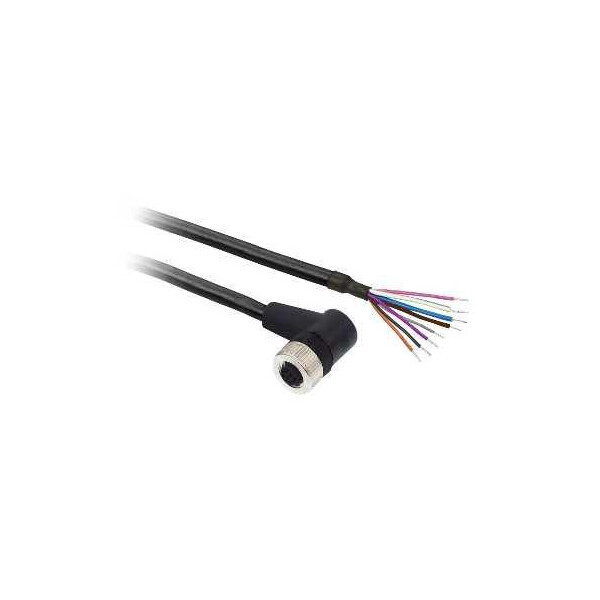 Prolongateurm12 femelle 8 p 10m pur 90deg - Telemecanique Sensors - XZCP53P12L10