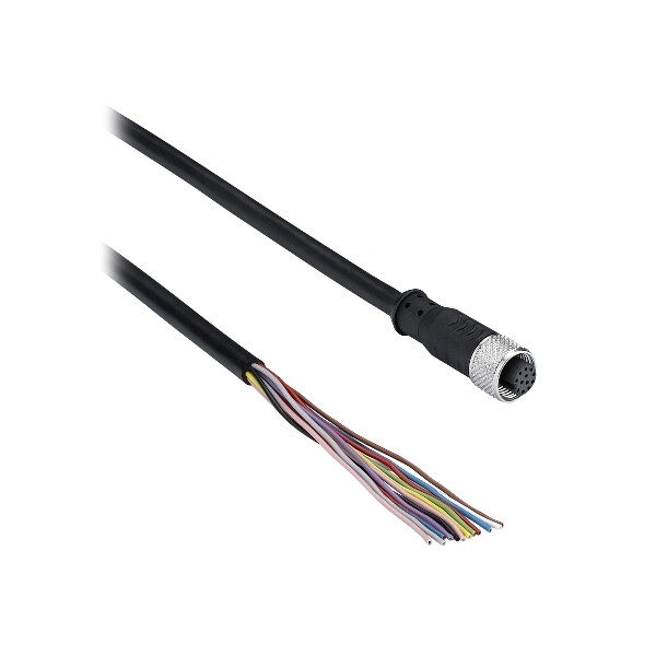 Telemecanique osisense xz - connecteur droit m12 femelle 12 pôles câble 10m - Telemecanique Sensors - XZCP57V12L10