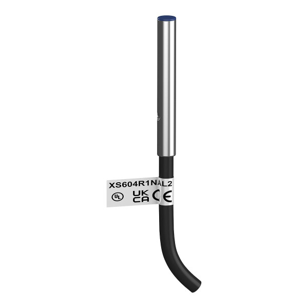 Xs - capt. inductif  dia 4mm lisse, npn, no, sn 1,5 mm, 12..24vdc, câble 2m - Telemecanique Sensors - XS604R1NAM08