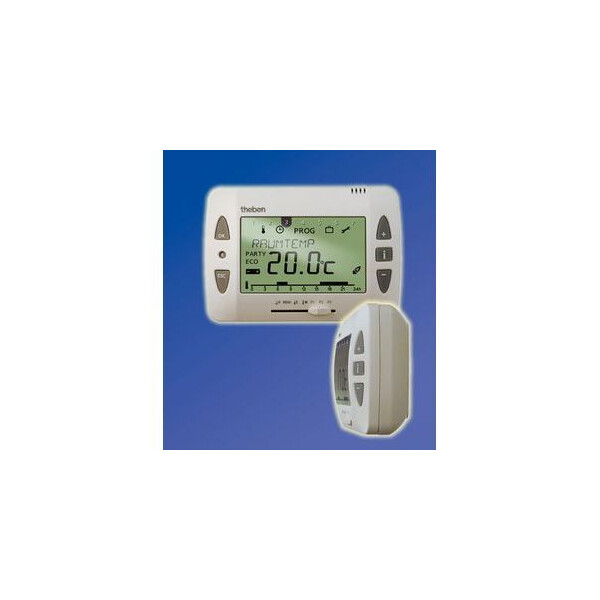 Thermostat ambiance  digital 3 programmes  24h 7j blanc piles fixa saillie ram 8 - Theben - 8219011