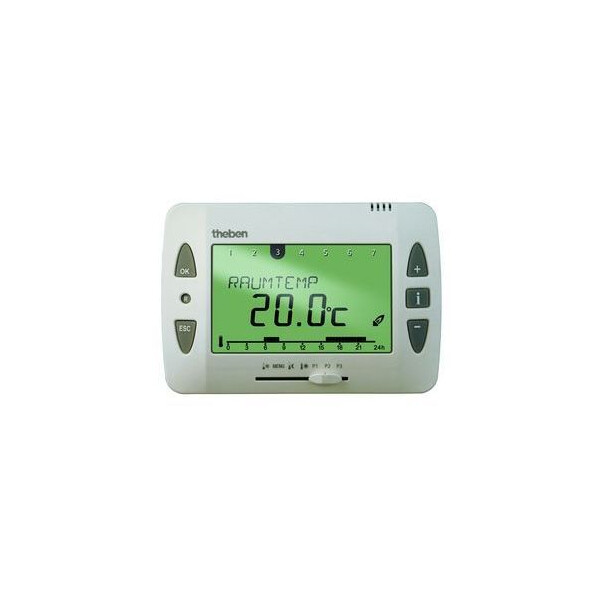 Thermostat ambiance digital 7j blanc 230 v  encastre - Theben - 8220031