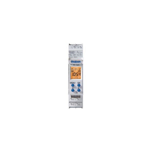 Interrupteur horaire digital avec programme hebdomadaire TR 608 top2 - Theben - 6080100