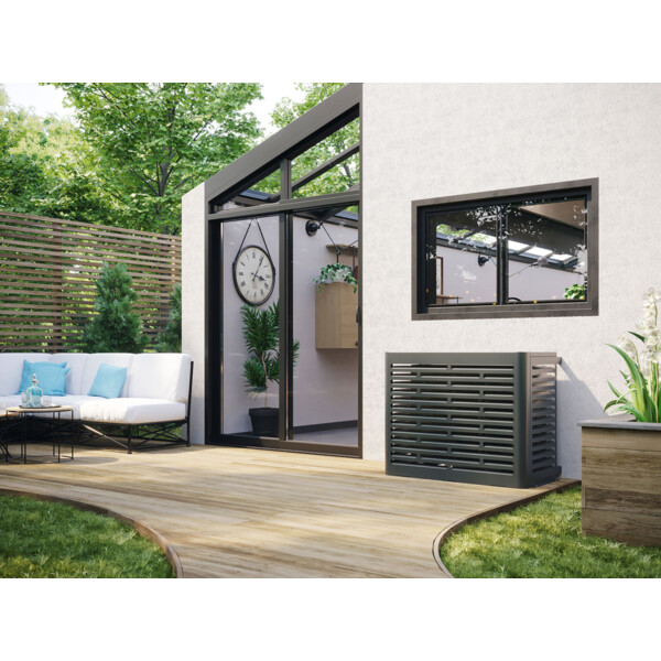 Cache ue eclipse pour ue de pac split r410 taille 8 kw gris anthracite - Thermor - 074953