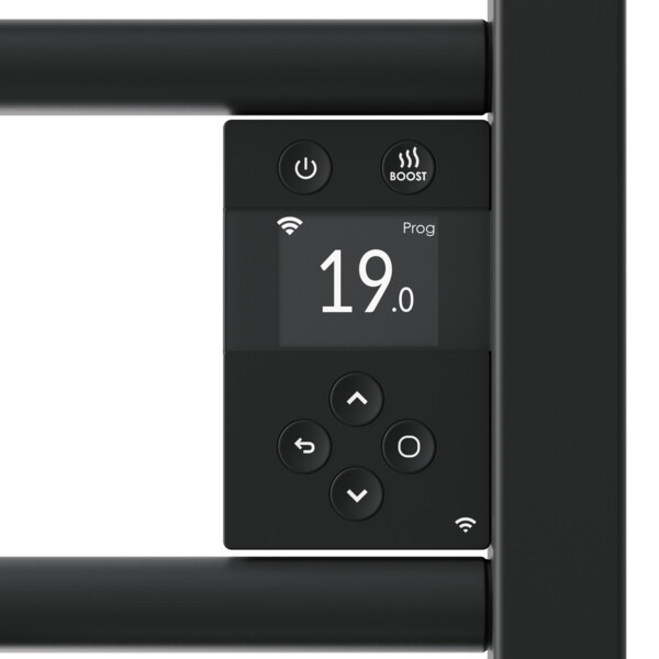 Radiateur sèche-serviettes connecté riva 5 avec soufflerie 2000w noir carbone - Thermor - 471643