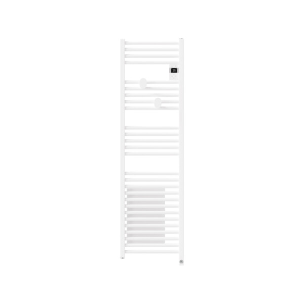 Radiateur sèche-serviettes connecté riva 5 etroit avec soufflerie 1500w blanc - Thermor - 471646