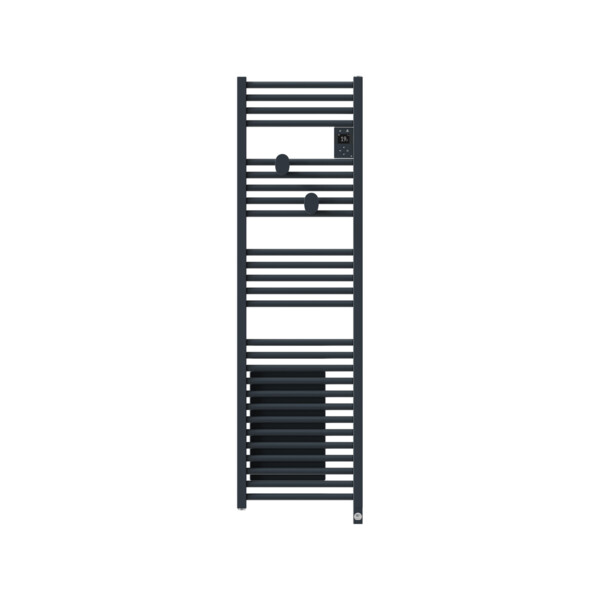 Radiateur sèche-serviettes connecté riva 5 etroit avec soufflerie 1500w ardoise - Thermor - 471654