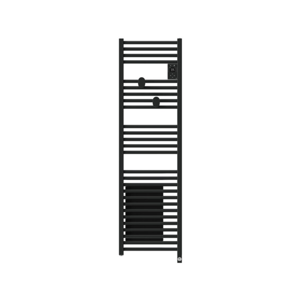 Radiateur sèche-serviettes connecté riva 5 etroit avec soufflerie 1500w carbone - Thermor - 471658