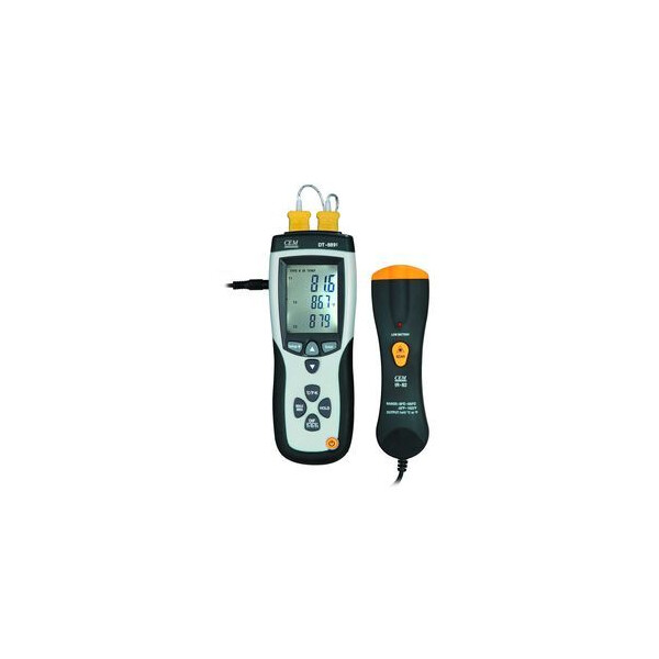 Thermomètre 3 voies -200°c +1372°c (2 sondes type k + 1 sonde ir) - Turbotech - Turbotech - TT8891