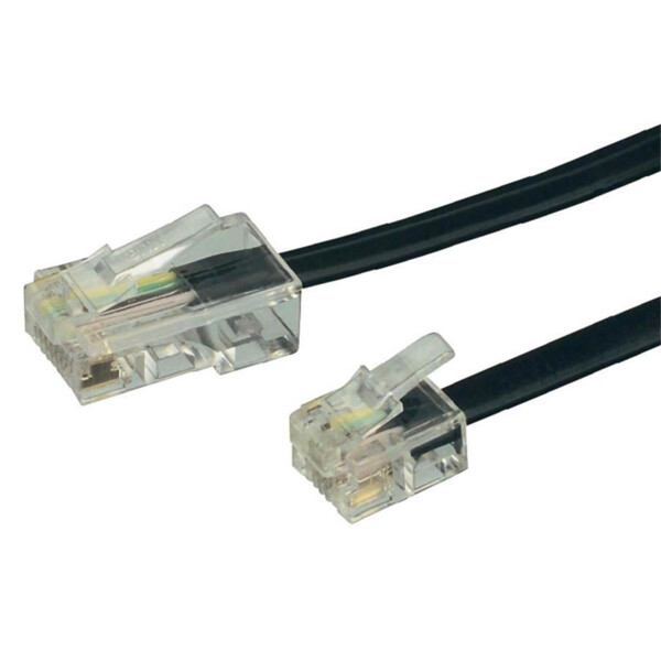 Cordon tel.rj45/rj11 noir 2m - Uniformatic - 41182