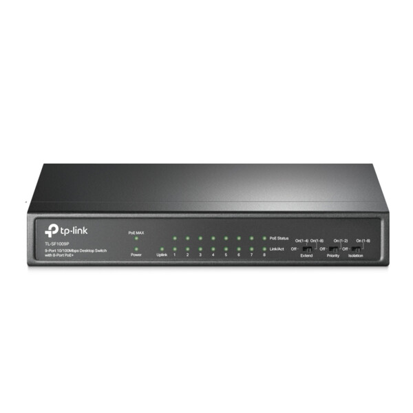 Switch poe special videosurveillance 9 port 10/100 dont 8 poe+ 30w tl-sf1009p - Uniformatic - 61153