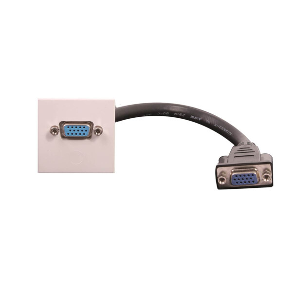Plastron 45x45 mm VGA Femelle avec Rallonge Femelle 0,2 m Uniformatic - Uniformatic - 43150