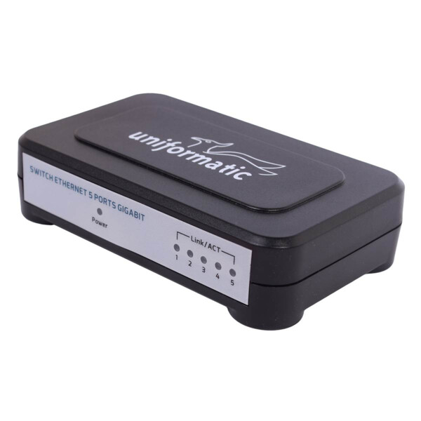Switch Desktop 5 Ports 10/100/1000 Gigabit Uniformatic - Uniformatic - 61003