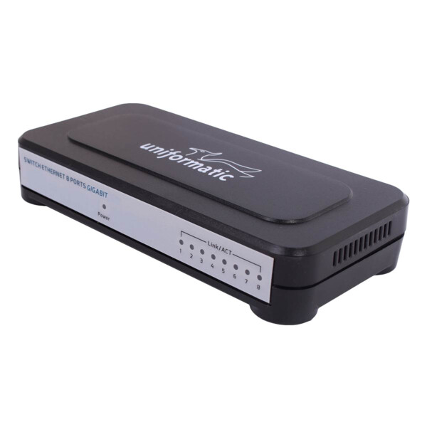 Switch Desktop 8 Ports 10/100/1000 Gigabit Uniformatic - Uniformatic - 61004