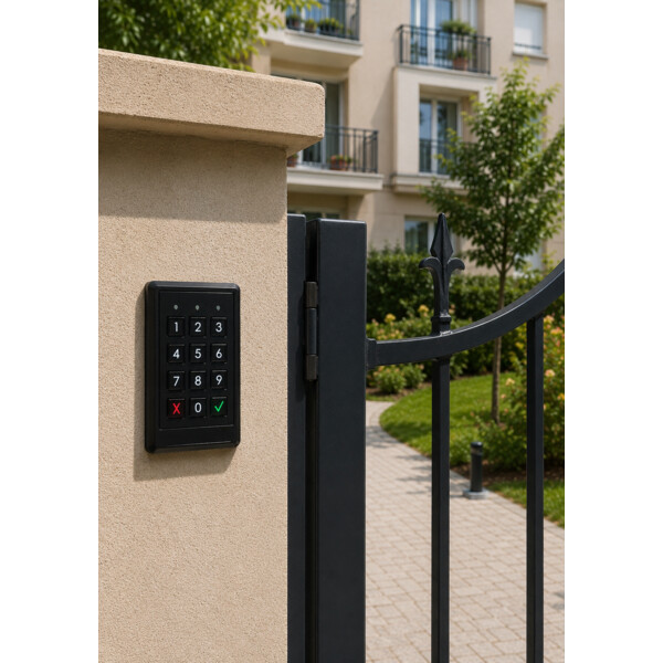 Clavier codé façade Zamac 2 relais compact saillie noir. Certifié IP65/IK10 - Urmet - 141312
