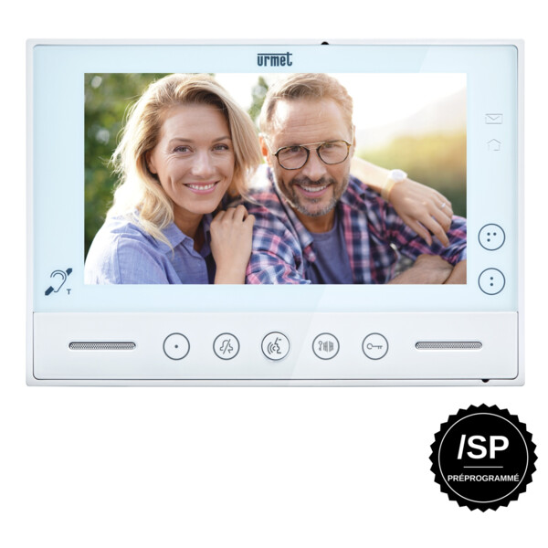 Moniteur Modo 7'' 2Voice Blanc avec commandes Yokis UP préprogrammé - Urmet - 1719/3/SP