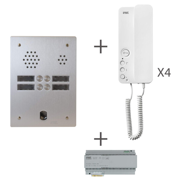 Kit audio 2r 4bp 2 voice programmé (20272) - Urmet - KA83/204