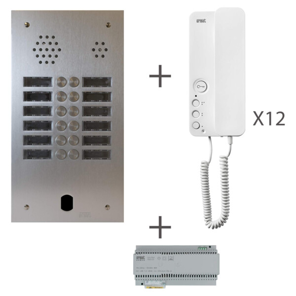 Kit audio 12 boutons 2 rangés - système 2 voice programmé (20276) - Urmet - KA83/212