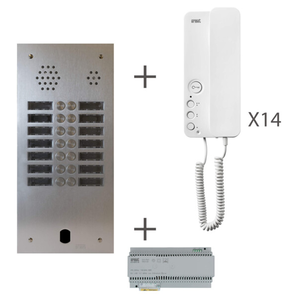 Kit audio préprogrammé 14 boutons Urmet Système 2 voice 2 rangées (20349) - Urmet - KA83/214
