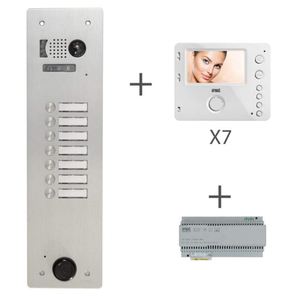 Kit video alu 1r 7 bp 2 voice programmé (20363) - Urmet - KV83/107
