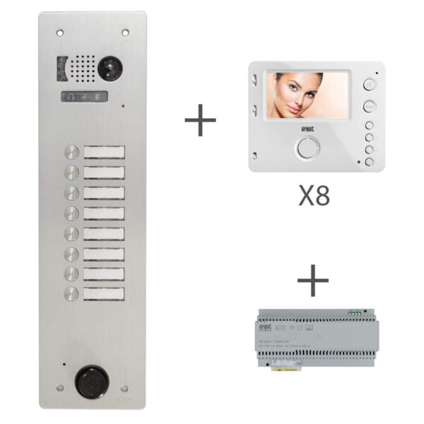 Kit video alu 1r 8 bp 2 voice programmé (20364) - Urmet - KV83/108