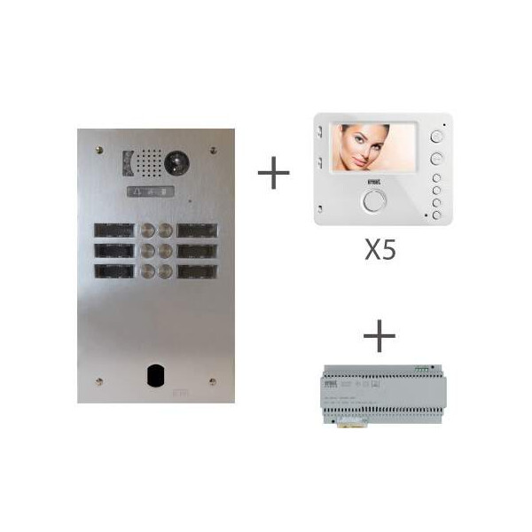 Kit video alu 2r 5 bp 2 voice programme (20411) - Urmet - KV83/205