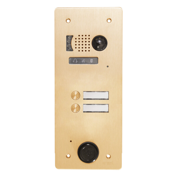Plaque video alu 2 bp 2 voice champagne (20638) - Urmet - V83/102CH