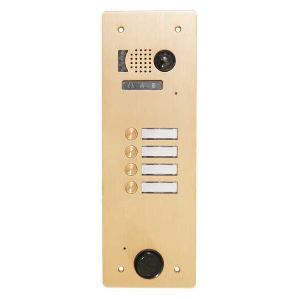 Plaque video alu 4 bp 2 voice champagne (20640) - Urmet - V83/104CH