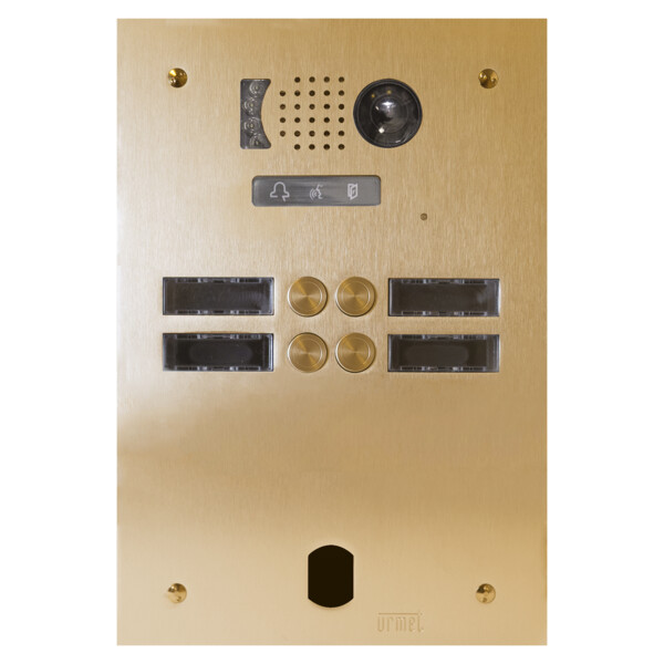 Plaq video alu 2r 4 bp 2voice champagne (20646) - Urmet - V83/204CH
