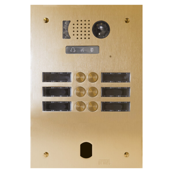 Plaq video alu 2r 6 bp 2voice champagne (20647) - Urmet - V83/206CH
