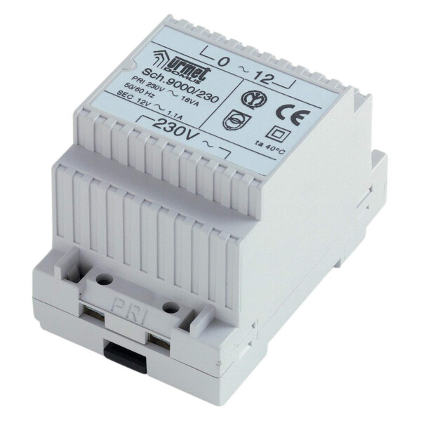 Transformateur de sécurité 230V/12Vca-1,3A 18VA - Urmet - 9000/230