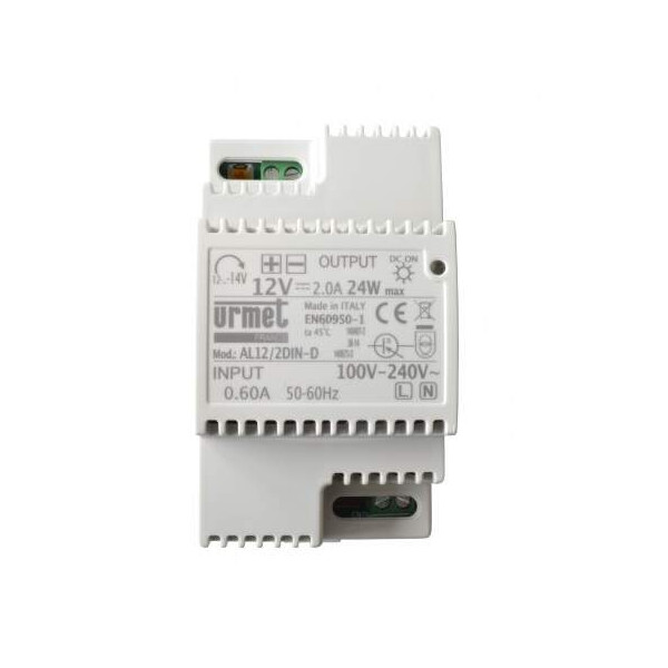 Alimentation régulée Urmet 12Vcc/2A pour gâche ou ventouse - Urmet - AL12/2DIN