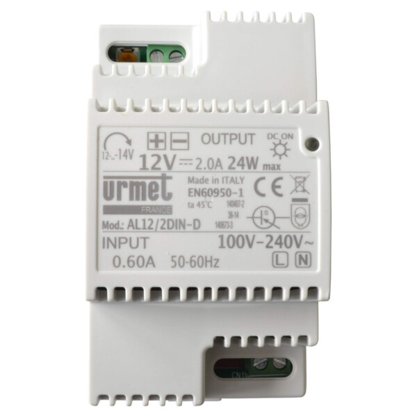Alimentation régulée Urmet 12Vcc/2A pour gâche ou ventouse - Urmet - AL12/2DIN