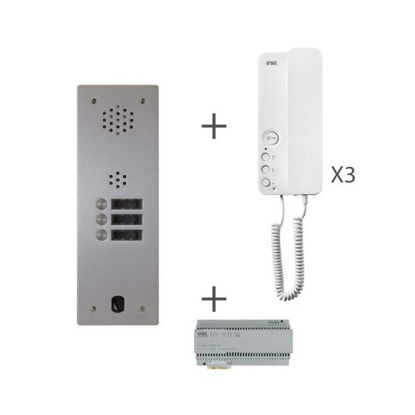 Kit audio préprogrammé 3 boutons et 1 rangée (20268) - Urmet - KA83/103