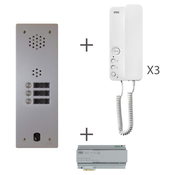 Kit audio préprogrammé 3 boutons et 1 rangée (20268) - Urmet - KA83/103