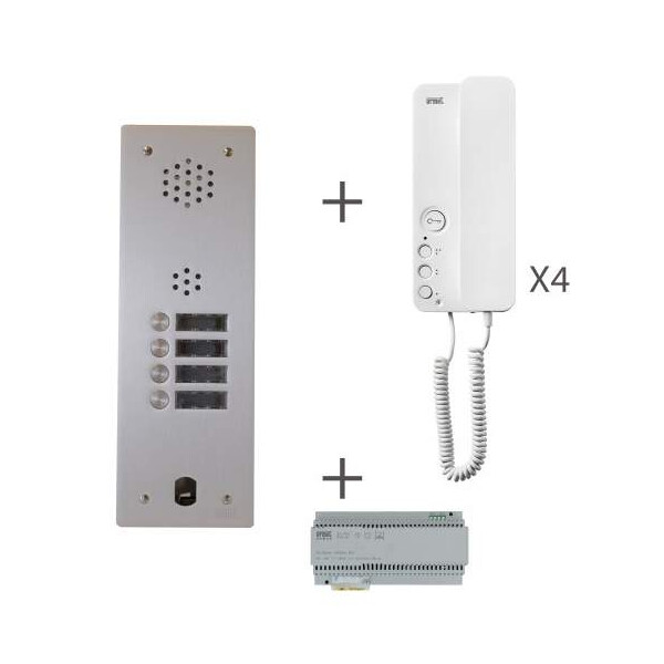 Kit audio 1 rangée 4 boutons 2 voice programmé (20269) - Urmet - KA83/104