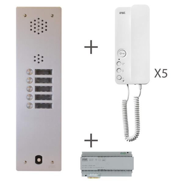 Kit audio 1 rangée 5 boutons 2 voice programmé (20270) - Urmet - KA83/105