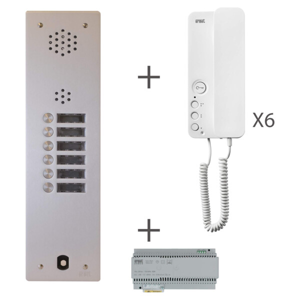 Kit audio 6 boutons Urmet 20271 1 rangé préprogrammé 2 voice - Urmet - KA83/106