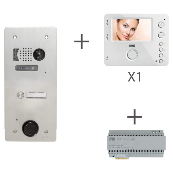 Kit video alu1r 1bp 2 voice programmé (20357) - Urmet - KV83/101